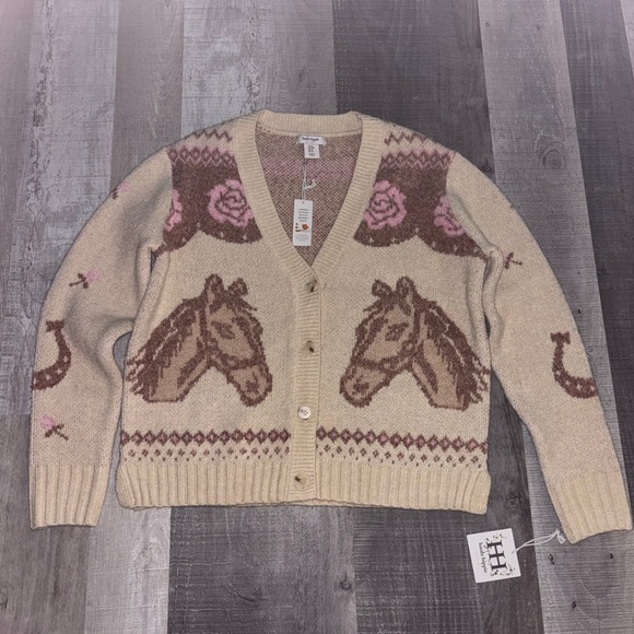 Haute Hippie Sweaters - 🐴VIRAL NWT Haute Hippie Horse, Equestrian Knit Cardigan